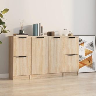 vidaXL Vidaxl - Aparadores 3 Piezas Madera Contrachapada Color Roble Sonoma