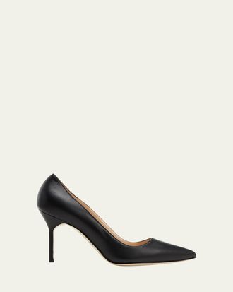 Manolo Blahnik Lambskin Leather Stiletto Pumps