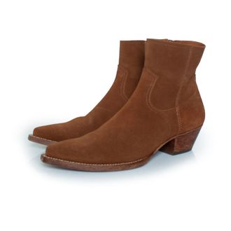 Saint Laurent Pre-owned Mens Lukas western boots in brown suede - Size EU 45