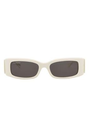 Balenciaga 56mm Novelty Rectangular Sunglasses in White White Grey at Nordstrom Rack