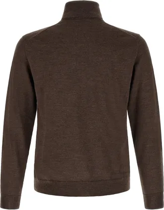 Zanone Virgin Wool Turtleneck Sweater - Brown