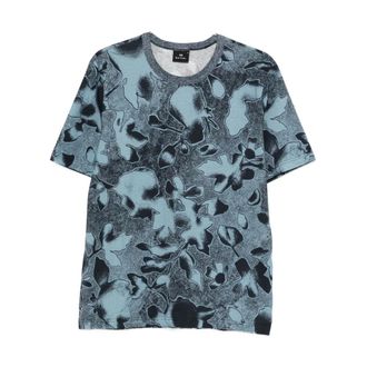 Paul Smith Tops, Heren, Blauw, XL, Katoen, Cotton Printed T-shirt