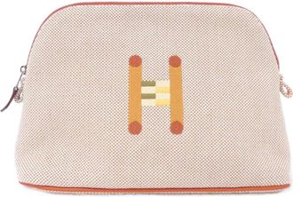 Herm&egrave;s Ficelle Orange Canvas Pouch (Pre-Owned)