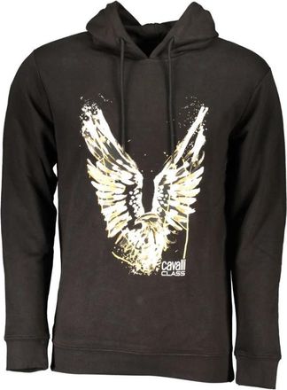 Cavalli Zwarte Katoenen Heren Sweater Urban Stijl - Heren - Hoodies - Zwart - 3XL - Katoen - Hoodies & sweatvesten