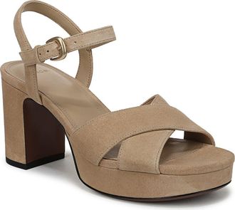 Vince Ericka Ankle Strap Platform Sandal in Tuscan Sand at Nordstrom, Size 9.5
