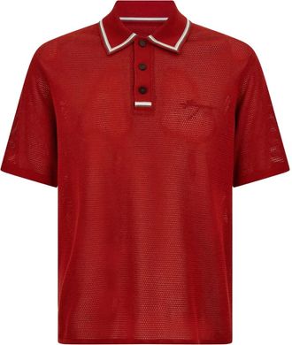 Ferragamo Polo con logo ricamato - Rosso