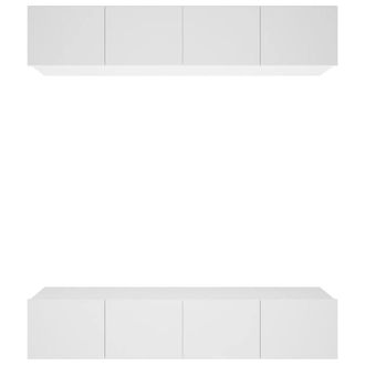 Berkfield Home TV Cabinets 4 pcs White 80x30x30 cm Engineered Wood | Size: 80 x 30 x 30 cm