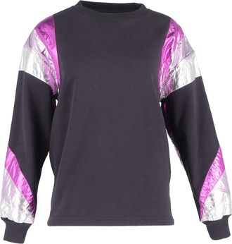 Isabel Marant Isabel Marant Menji Metallic Stripe Sweatshirt in vervaagd zwart katoen