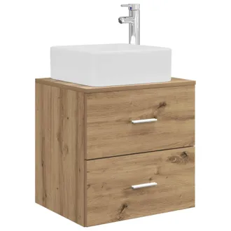vidaXL Vanidad Con Lavabo De Pared Roble Artisan 49,5 X 41 X 63 Cm Vidaxl