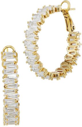 Savvy Cie Jewels 14K Plated Cz Hoop Earrings