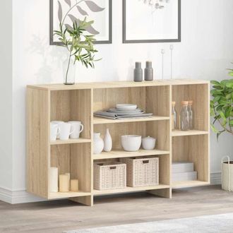 vidaXL Vidaxl - Aparador De Madera Contrachapada Roble Sonoma 120x30x75 Cm