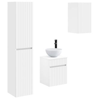 vidaXL Juego De Muebles De Ba&ntilde;o 3 Uds. Blanco 33 X 34,5 X 160 Cm Vidaxl