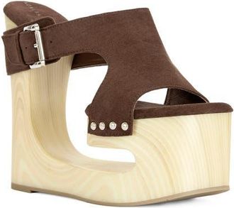 Azalea Wang Elgedi Platform Sandal in Chocolate at Nordstrom, Size 10