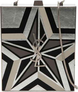 Saint Laurent Pre-owned Saint Laurent Metal and Leather Tuxedo Box Star Clutch on Chain Ladies 84PPZU26FETQT3ZN