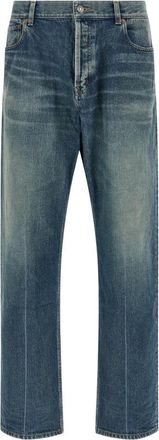 Saint Laurent Straight Jeans met middelhoge taille - Heren - Regular Fit Jeans - Blauw - W36 - Katoen - Jeans