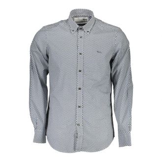 Harmont & Blaine Casual Shirts, male, Blue, Size: L Blue Cotton Shirt with Button Down Collar