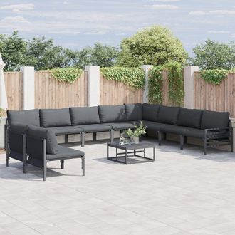 Berkfield Home Garden Sofa Set 10 pcs Anthracite Steel