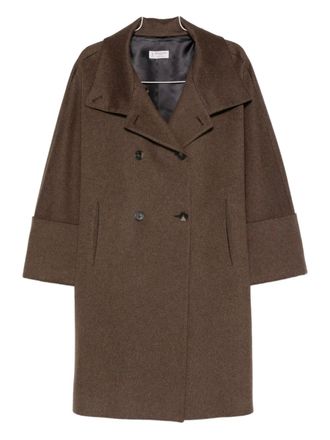 Alberto Biani double-breasted coat - women - Fabric - 42 - Brown
