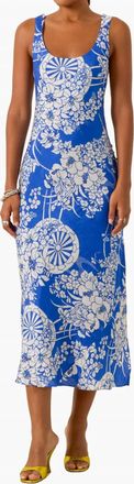 Alix of Bohemia Adele Royal Spoke Silk Dress In Medium Blue