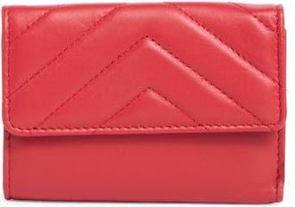 Mundi Quilted Trifold Leather Wallet in Bright Red at Nordstrom Rack