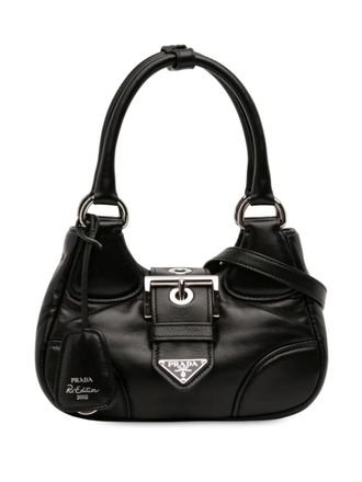 Prada 2013-2025 Nappa Soft Padded Re Edition 2002 Moon satchel - Black