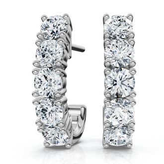 Pompeii3 1Ct Diamond Hoops Womens Earrings 10k Gold Lab Grown