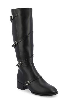 Journee Collection Elettra Buckle Knee High Boot in Black at Nordstrom Rack, Size 6