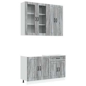 vidaXL Unidad De Cocina Kalmar 4 Uds. Sonoma Gris Madera De Ingenier&iacute;a Vidaxl