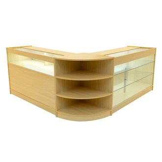 MonsterShop Demeter LED Shop Counter Set K1500, B1500 & LM60 - Maple in Beige