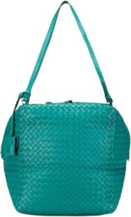 Bottega Veneta Pre-owned Woven Nappa Shoulder Bag - Dames - Vintage Schoudertas - Blauw - ONE Size - Leer - Vintage