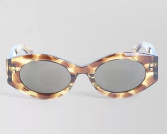 Alaia acetate oval frame patterned sunglasses