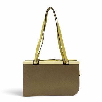 Valextra Beige Ivory Yellow Leather Handbag Tote Bag (Pre-Owned)