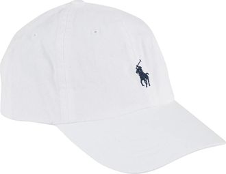 Polo Ralph Lauren Caps, female, White, Size: ONE SIZE White Baseball Cap with Blue Logo