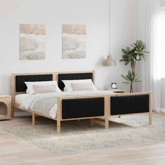 Berkfield Home Bed frame Brown & black 180 x 200 cm Solid pine wood