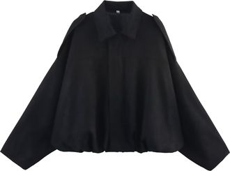 Generic Womens Faux Suede Bomber Jacket Winter Lapel Pilot Coat Ladies Casual Oversized Streetwear Y2K Batwing Sleeve Loose Fit Jacket with Zip Button Closure