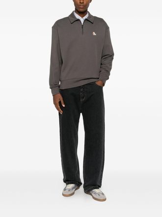 Maison Kitsun&eacute; Embroidered Logo Sweatshirt - Grey