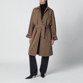 Toteme Trench color nocciola in cotone organico