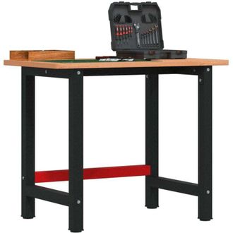 vidaXL Vidaxl - Banco De Trabajo Rectangular Madera Maciza Roble 100x60x81,5 Cm
