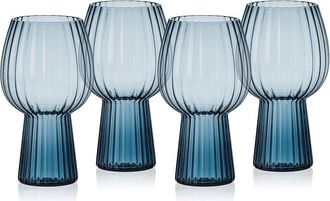 Mikasa Phoebe Optic Goblet Beer Glasses, Set Of 4