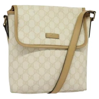 Gucci Pre-owned Cross Body Bags, female, Beige, Size: ONE SIZE Pre-owned Flap messenger