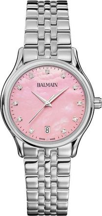 Balmain Beleganza Diamond & Mother-of-Pearl Bracelet Watch, 32mm in Pink Mop Stainless Steel at Nordstrom