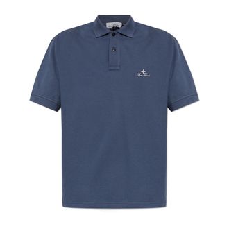 Stone Island Logo Polo - Heren - Polos - Blauw - XL - Katoen - Tops