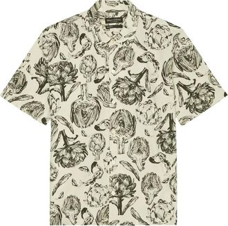 Marc O'Polo floral-print short-sleeve shirt - men - Organic Cotton - M - Neutrals