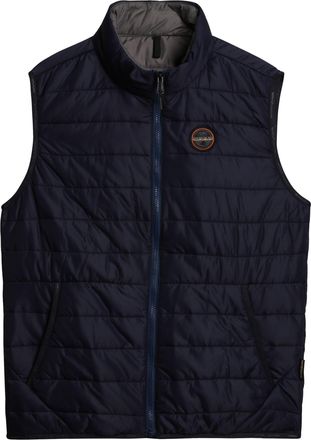 Napapijri Steppweste NAPAPIJRI, Herren, Gr. L, blau (blu marine), Web, Obermaterial: 100% Polyamid, unifarben, klassisch normal, Rundhals, Westen Steppweste, Mi