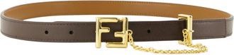 Fendi FF Belt - Dames - Riemen - Bruin - 90 CM - Leer - Accessoires
