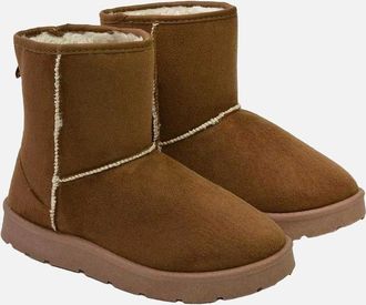 XY London Womens XY London Womens/Ladies Junie Faux Fur Lined Classic Flat Ankle Boots - Brown - Size: 6