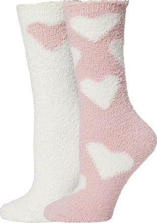 Barefoot Dreams Cozychic(r) Heart Print Sock Set Womens Sets Pink Peonie/Pearl, Polyester