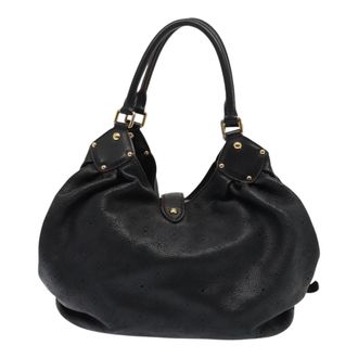 Louis Vuitton Xl Hobo Mahina Leather Black Leather Handbag (Pre-Owned)