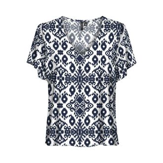 Vero Moda Bedrukte blouse met V-hals en korte mouwen