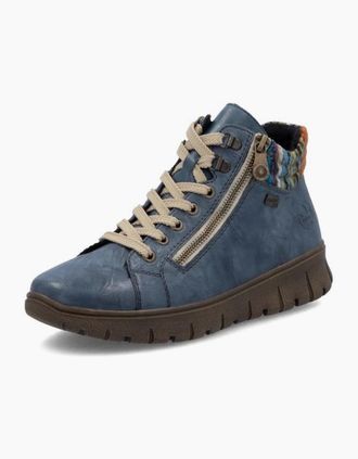 Rieker Womens Rieker Ladies Boots N1305-14 navy multi waterproof - Blue - Size: 5